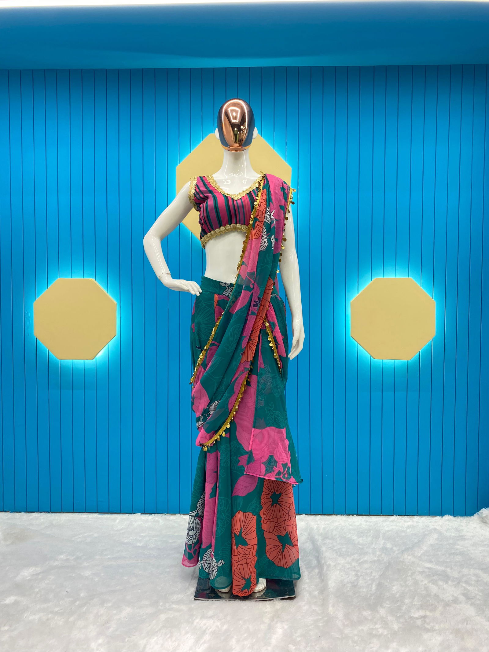 LG 1732 Georgette Choli Style Party Wear Sarees Catalog